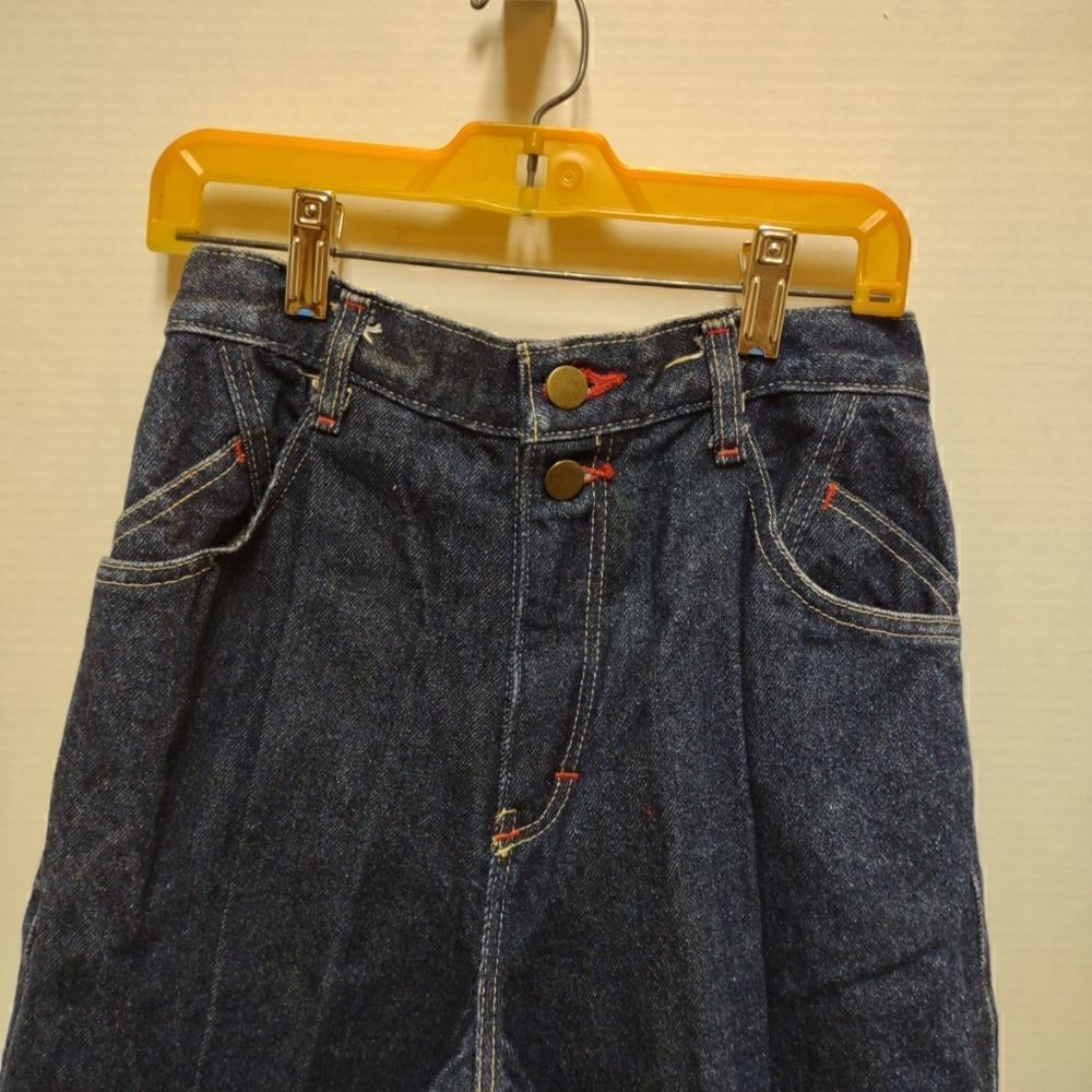 80s Vintage Jeans Pleated 2 Button Zip 24" Waist